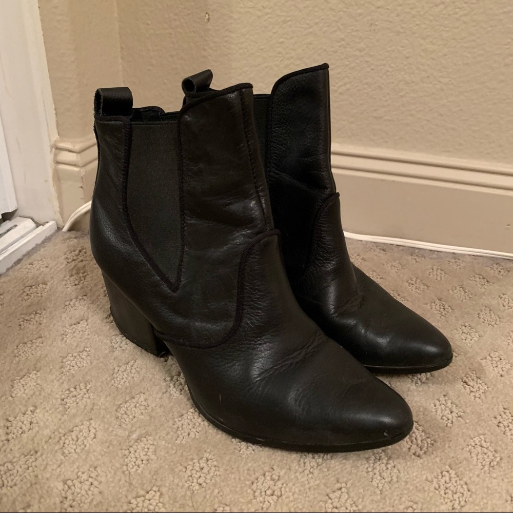 Black Leather Booties